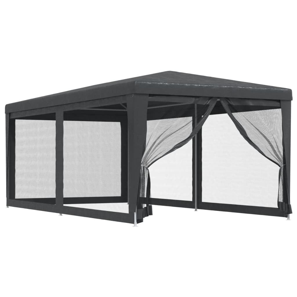 Party Tent with 6 Mesh Sidewalls Anthracite 9.8'x19.7' HDPE