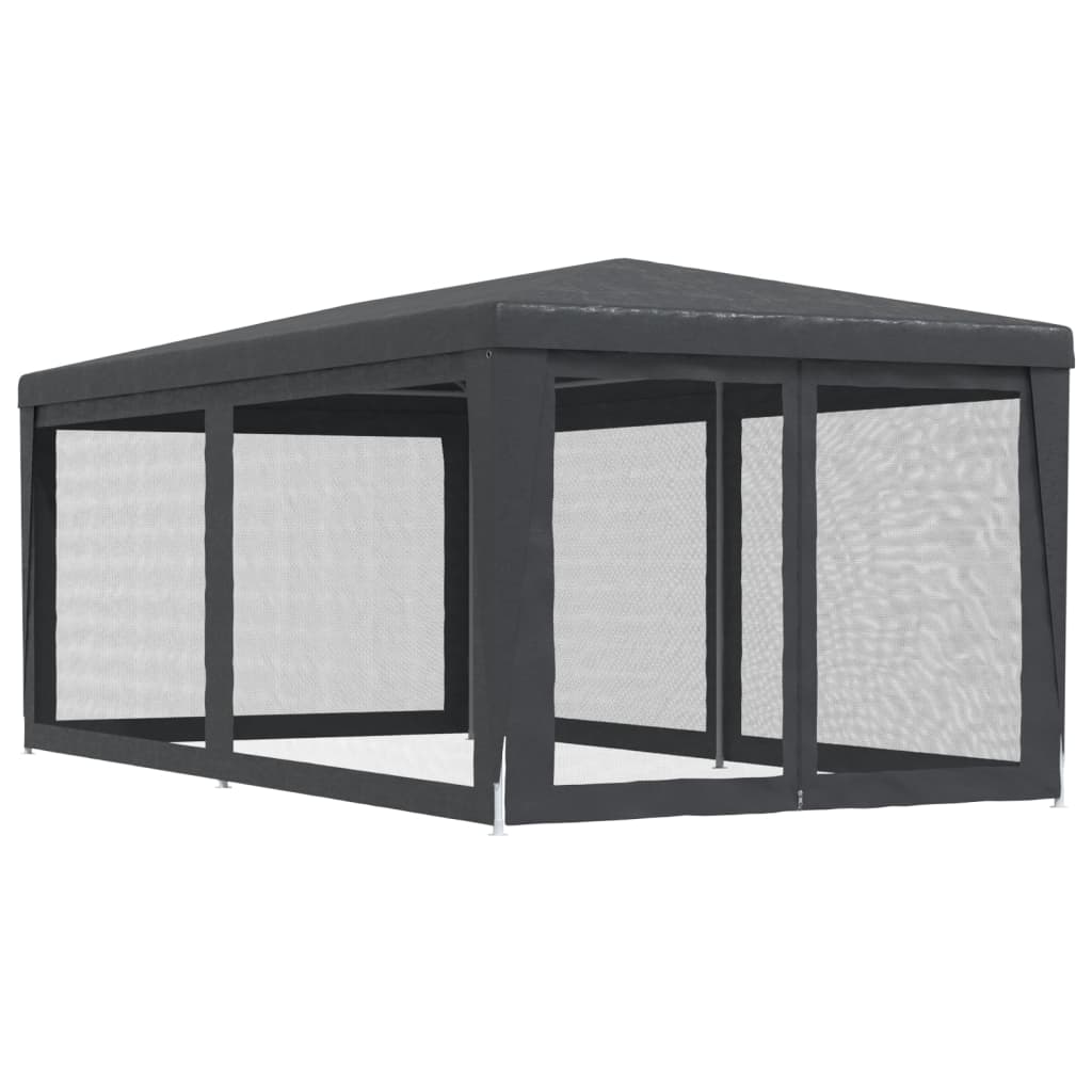 Party Tent with 6 Mesh Sidewalls Anthracite 9.8'x19.7' HDPE