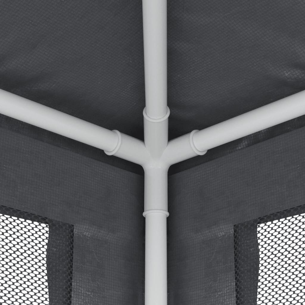 Party Tent with 6 Mesh Sidewalls Anthracite 9.8'x19.7' HDPE