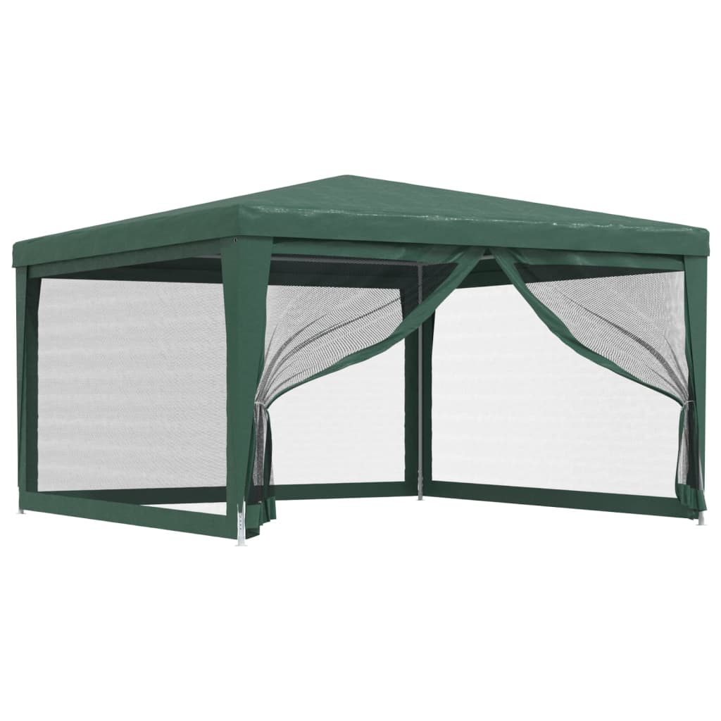 Party Tent with 4 Mesh Sidewalls Green 13.1'x13.1' HDPE