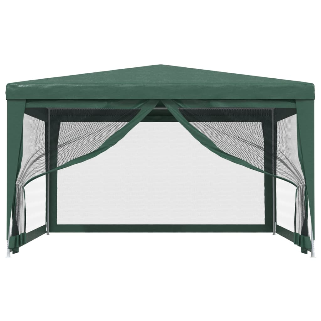 Party Tent with 4 Mesh Sidewalls Green 13.1'x13.1' HDPE