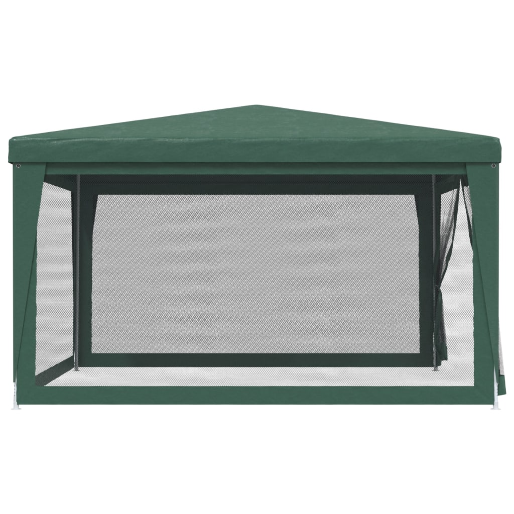 Party Tent with 4 Mesh Sidewalls Green 13.1'x13.1' HDPE