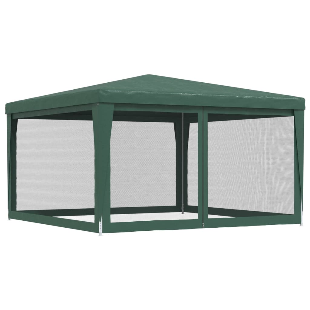 Party Tent with 4 Mesh Sidewalls Green 13.1'x13.1' HDPE