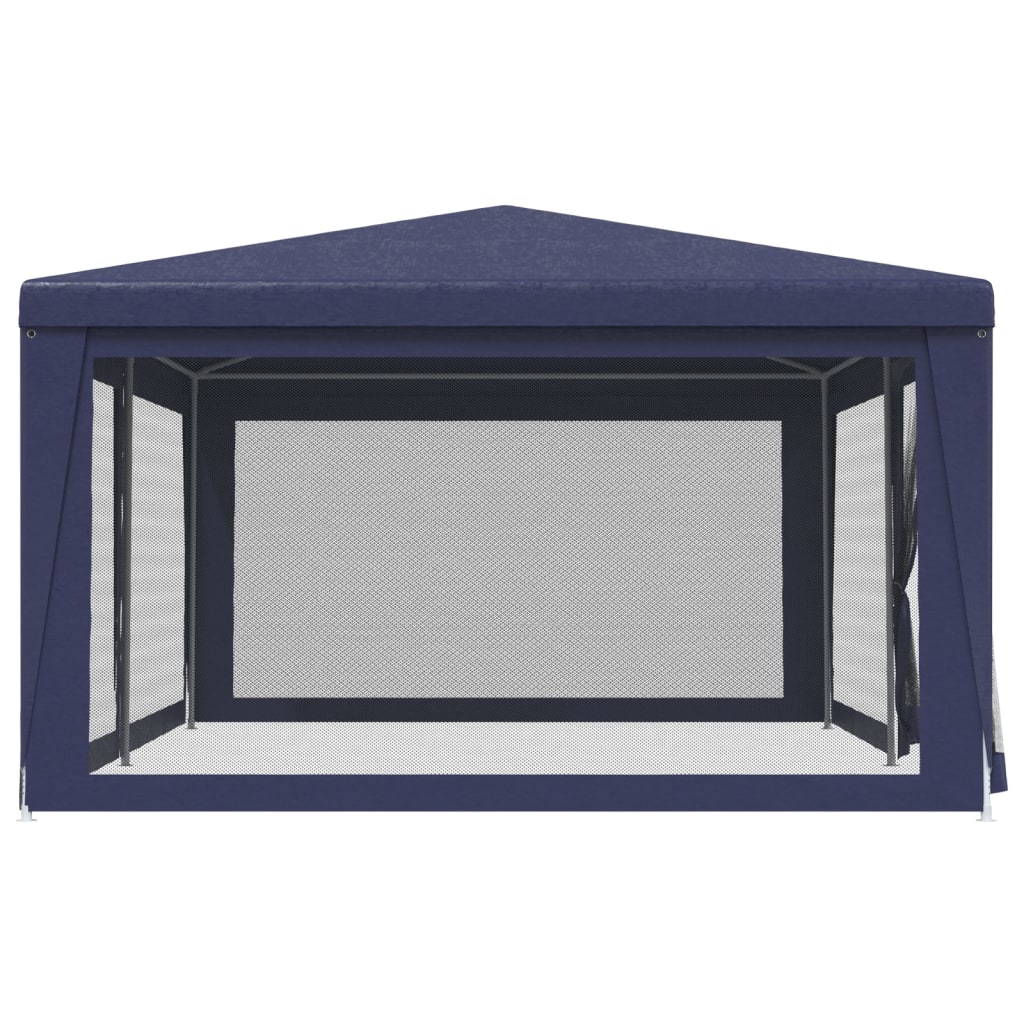 Party Tent with 6 Mesh Sidewalls Blue 19.7'x13.1' HDPE