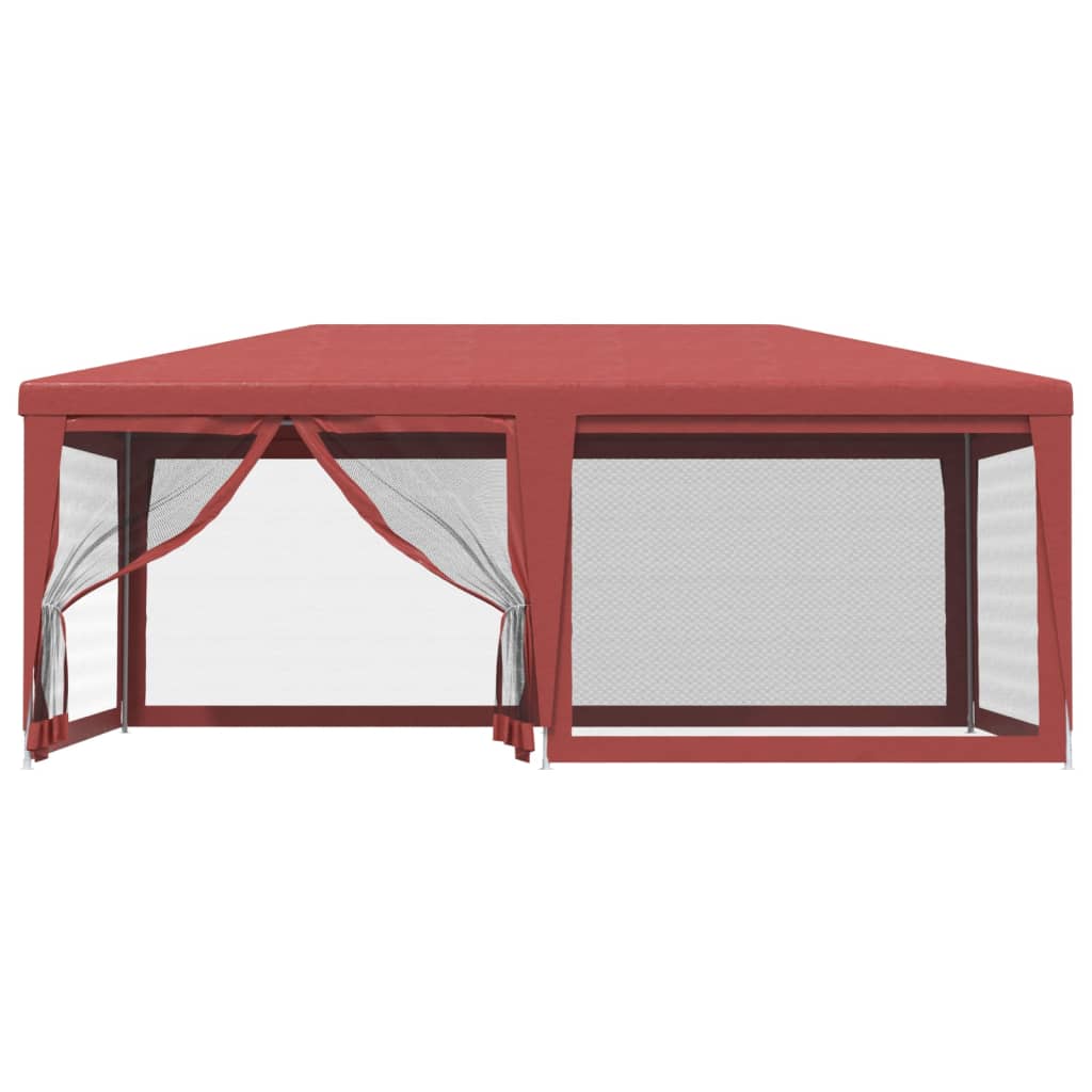 Party Tent with 6 Mesh Sidewalls Red 19.7'x13.1' HDPE