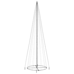 A 26-foot tall Christmas cone tree frame with a star topper and circular base.