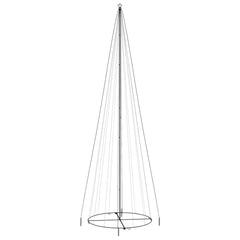 A black and white line drawing of a conical Christmas tree frame with a star on top.