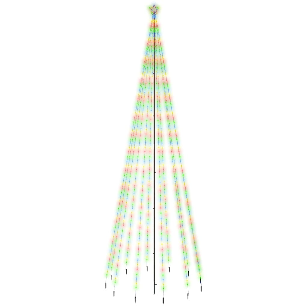 16 ft Christmas tree with 732 colorful LEDs and a star topper on a spike base