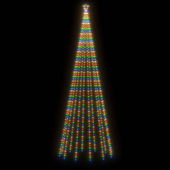 16 ft spike Christmas tree with 732 colorful LEDs and star topper on black background.