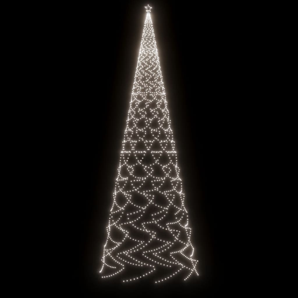 A 26-foot tall Christmas tree with 3000 cold white LEDs in a zigzag pattern on a black background.