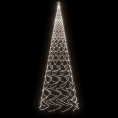 A 26-foot tall Christmas tree with 3000 cold white LEDs in a zigzag pattern on a black background.
