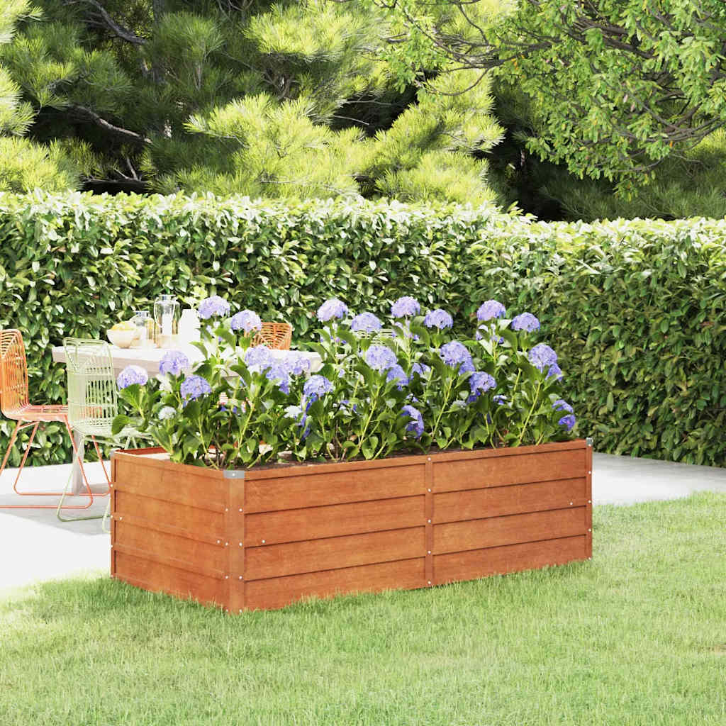 Garden Raised Bed Rusty brown Corten steel 63 x 31.5 x 17.7 in