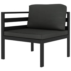 Garden Lounge Set Anthracite Aluminum and Polyester Large Modular
