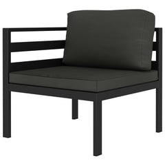 Garden Lounge Set Anthracite Aluminum, Polyester Large