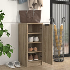 Shoe Cabinet Sonoma Oak Engineered Wood 11.8 x 13.8 x 27.6 in