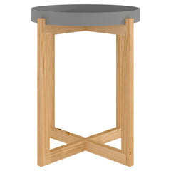 Coffee Table Grey Engineered wood, solid pine wood Small