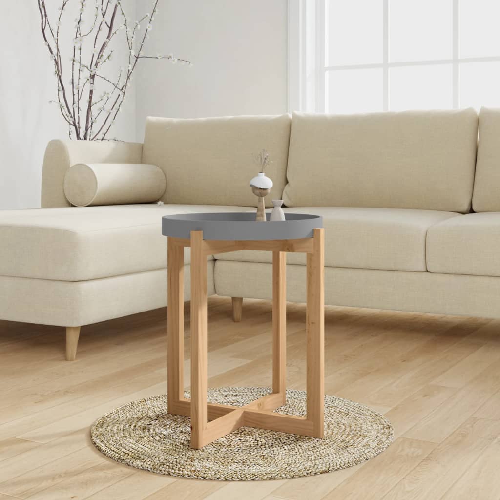 Coffee Table Grey Engineered wood, solid pine wood Small