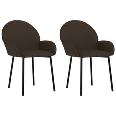 Dining Chairs 2 pcs Brown Faux Leather