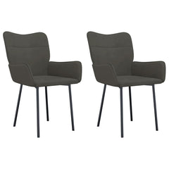 Dining Chair Set of 2 Dark Grey