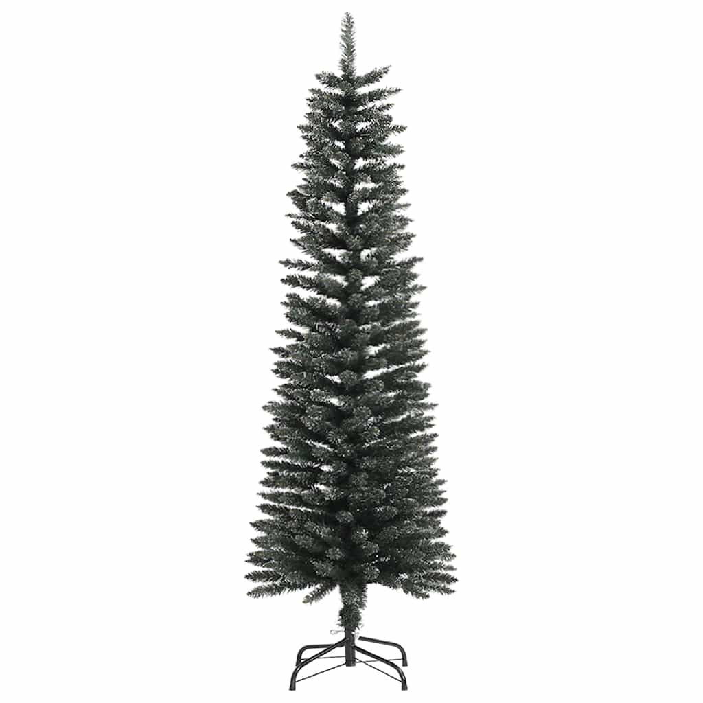 A 5 ft slim artificial Christmas tree with green PVC needles and a black stand.