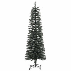 A 5 ft slim artificial Christmas tree with green PVC needles and a black stand.