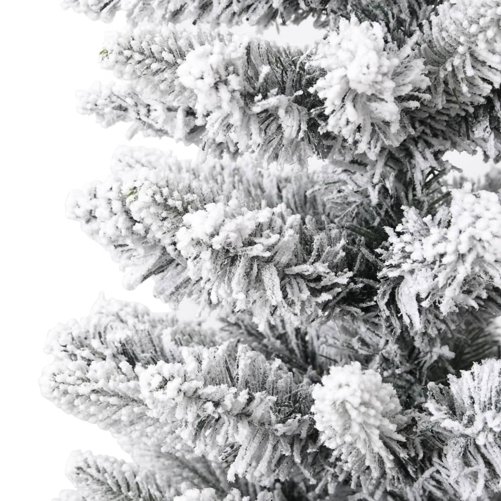 Slim 4 ft artificial Christmas tree with flocked snow and dense PVC PE branches