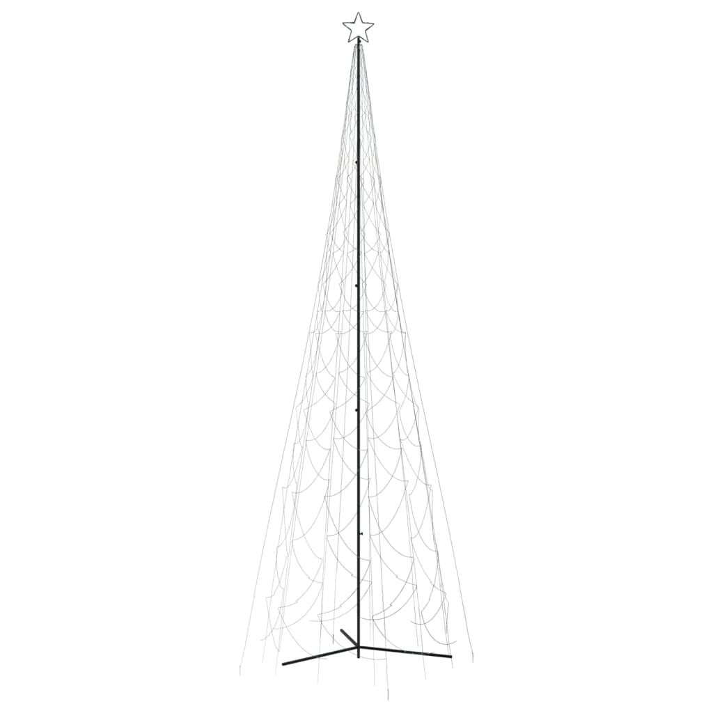 A 26ft tall Christmas cone tree with 3000 cold white LEDs and 8ft diameter base.