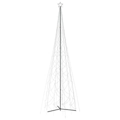 A 26ft tall Christmas cone tree with 3000 cold white LEDs and 8ft diameter base.