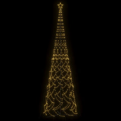 A 26-foot tall warm white LED Christmas cone tree with 3000 zigzag-patterned lights.