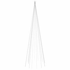16ft flagpole Christmas tree lights with 732 warm white LEDs.