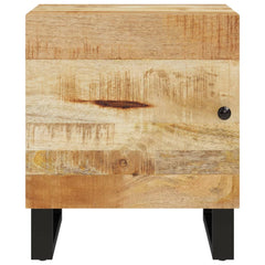 Bedside Cabinet Set of 2 Natural wood grain and black