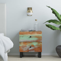 Bedside Cabinet Multicolour Solid reclaimed wood, iron Medium