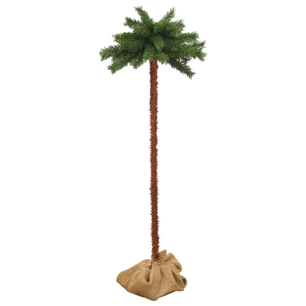 59.1-inch green PVC LED Christmas palm tree with 120 lights on a stable stand.