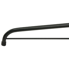 Black steel stand for 6ft artificial Christmas trees with secure bolts and a sleek finish.