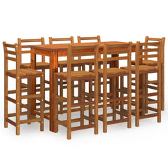 Garden Bar Set Natural Wood Solid acacia wood with oil finish Large