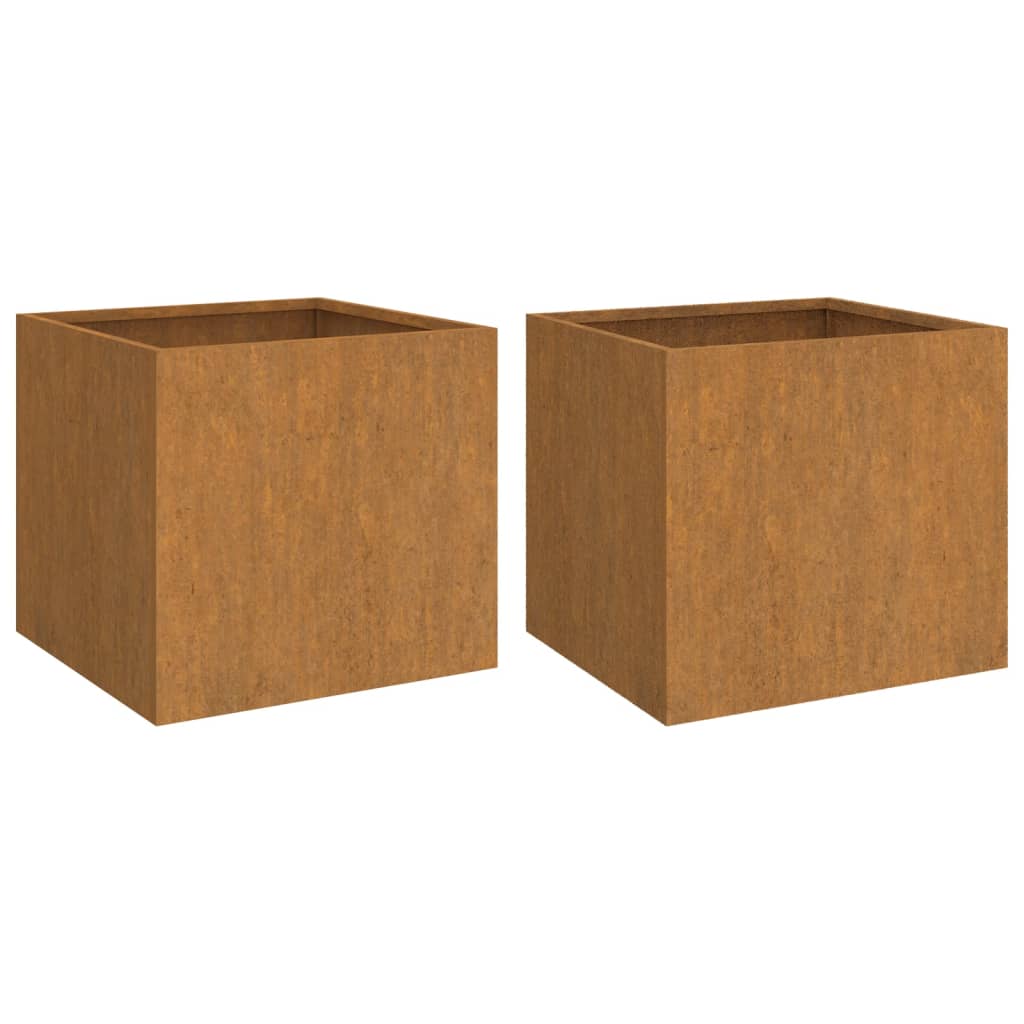 Planters 2 pcs 12.6x11.8x11.4 Corten Steel