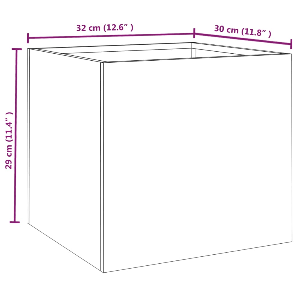 Planters 2 pcs 12.6x11.8x11.4 Corten Steel