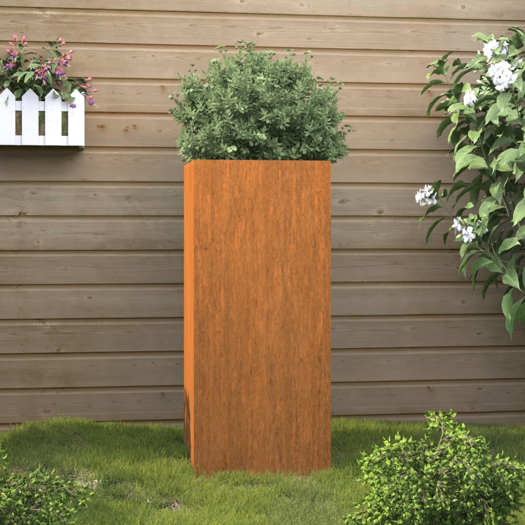Planter 12.6x11.4x29.5 Corten Steel
