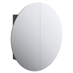 Bathroom Cabinet Black Engineered Wood, Glass, PVC, Copper Compact