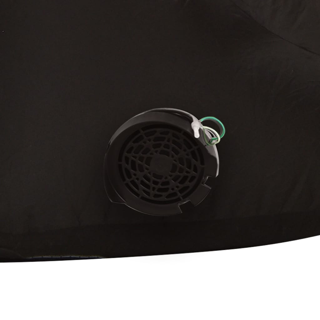 12-foot black inflatable Santa Claus with built-in fan and green accents.