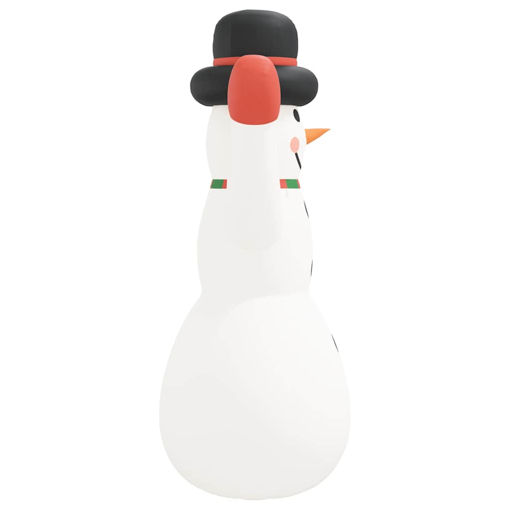 A 179.1-inch white inflatable LED snowman with black hat and red accents for outdoor Christmas decor.