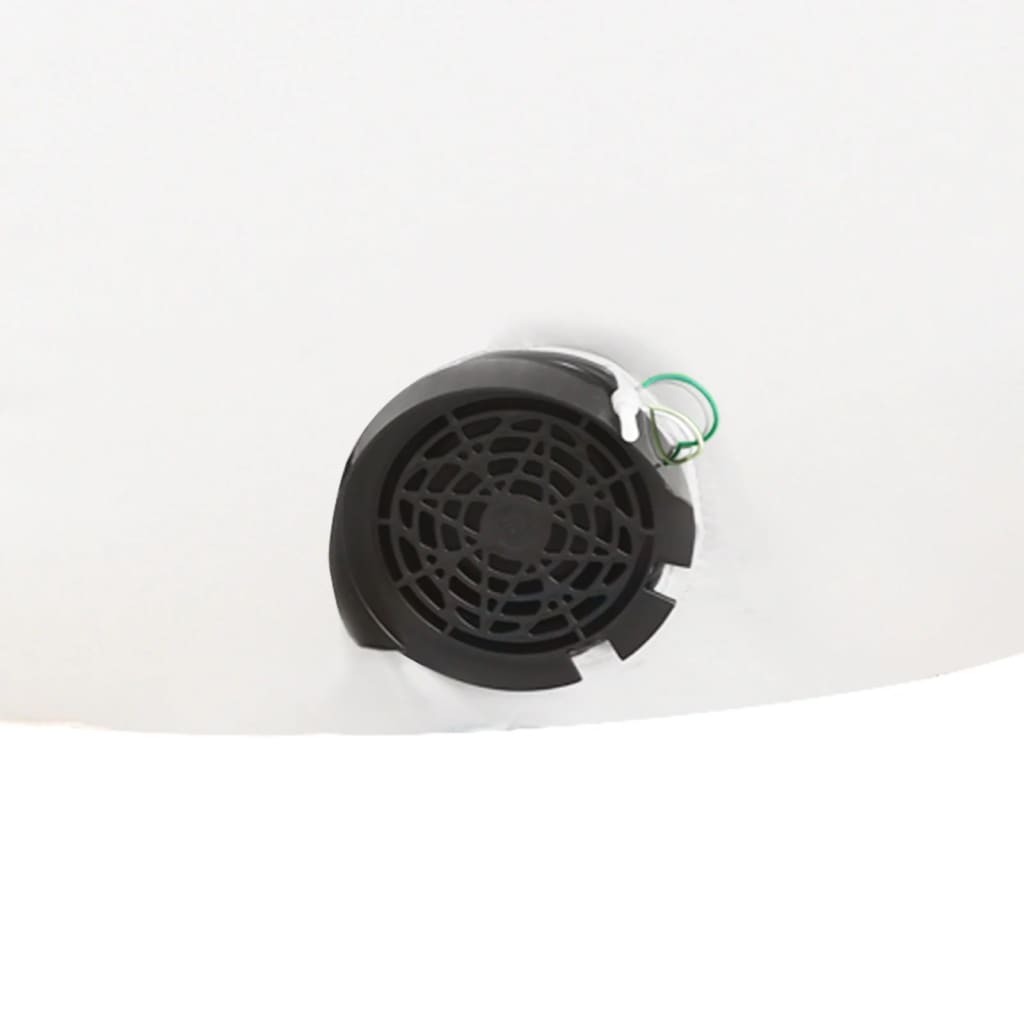 10ft inflatable Christmas snowman in white with black base and green accents.