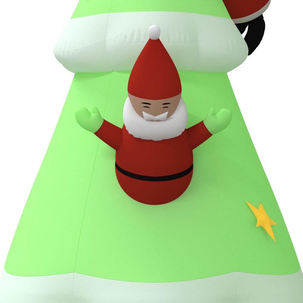 6.5ft inflatable LED Christmas tree in multicolor Oxford fabric.