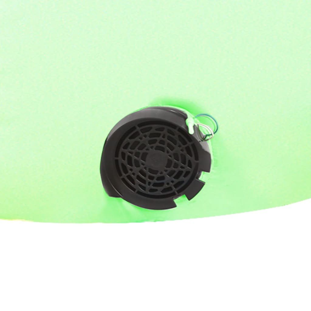 77.6-inch green inflatable Merry Christmas yard decoration with black fan vent.