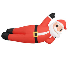 63-inch inflatable lying Santa in red with multicolor LED lights.