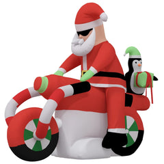 Christmas Inflatable Santa on Motorcycle LED 62.2