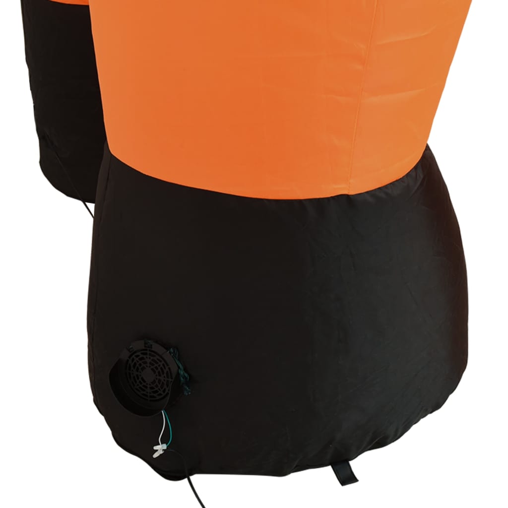 Orange inflatable Christmas reindeer with black accents and LED lights, 196.9 inches tall.