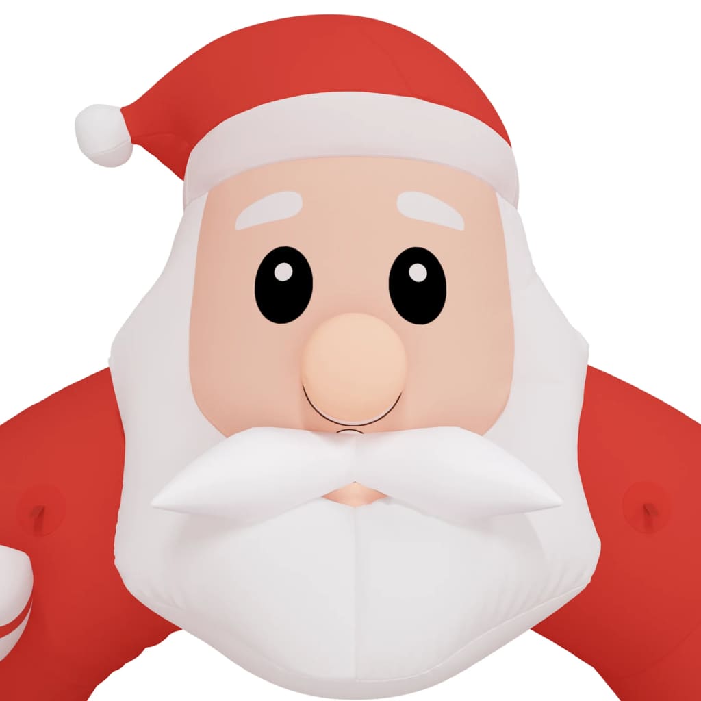 Inflatable LED Christmas arch gate, 126 inches tall, multicolor lights, featuring Santa design.