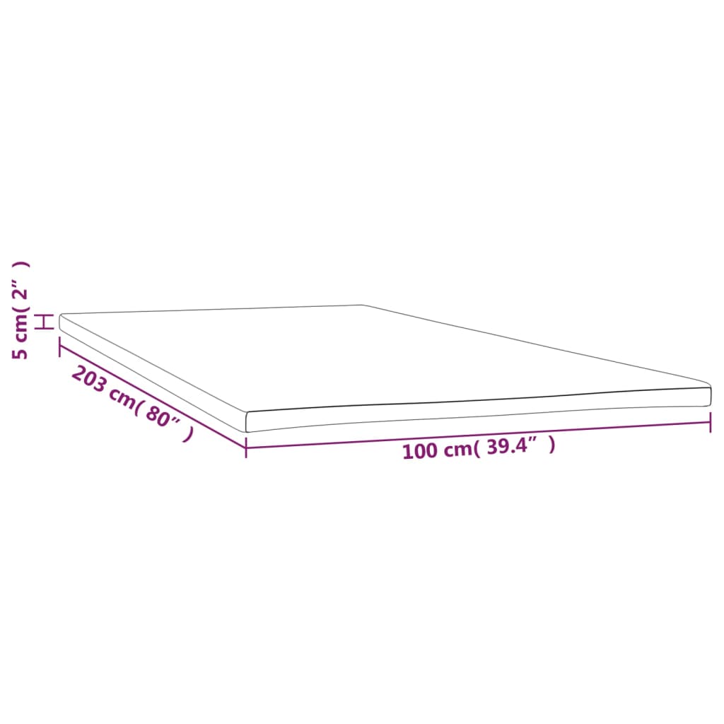 Mattress Topper 39.4x79.9x2 Twin XL