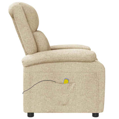 Massage Chair Cream Fabric, Metal, Wood Single Massage Chair